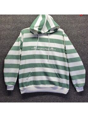 The Greene Turtle Green Striped Pullover Hoodie Tipsy Brand Men's Sz M